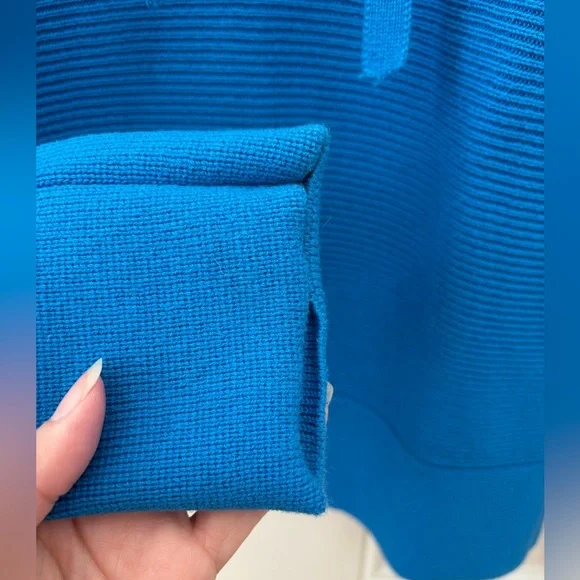 EVERLANE The Lace-Up Smock Sweater Women’s S Blue Long Sleeves Wool Blend - Picture 3 of 8